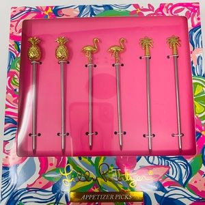 New Lilly Pulitzer gwp metal appetizer picks!